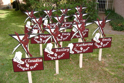 Cinco Ranch Cougar Stars Yard Sign