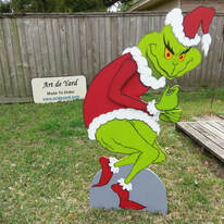 The Grinch Stealing Lights Yard Art