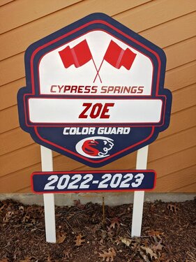 Cypress Springs High School Color Guard High Yard Sign